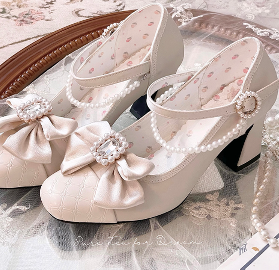 Pure Tea For Dream - Transatlantic Love Poem - Sweet Elegant Lolita Mid-Heel Daily Shoes