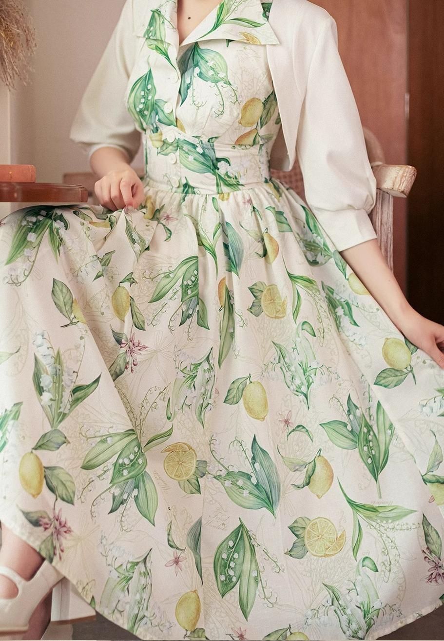 Forest Wardrobe - Afternoon Forest - Vintage Lolita Dress Halter Neck Open Back