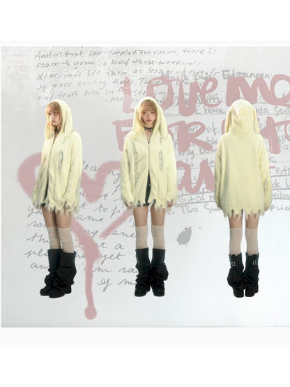 Hooded Knit Cardigan Slouchy Jacket【s0000004626】