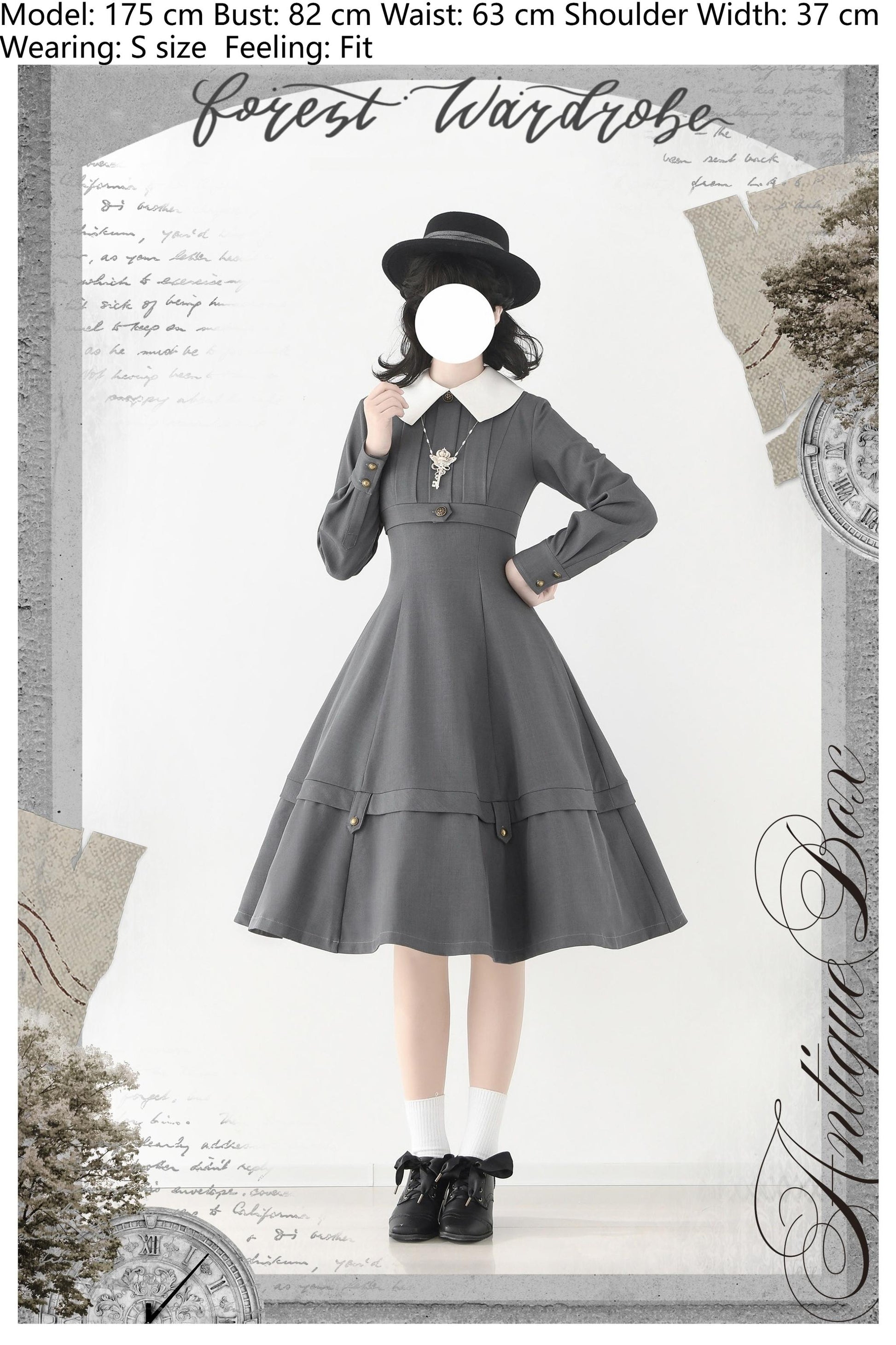 Forest Wardrobe - Forest Antique Box - Classic Lolita OP Dress with Detachable Short Cape