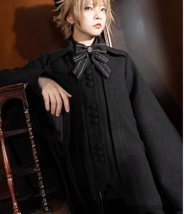 Princess Chronicles - ShenYao - Ouji Lolita Winter Black Long Coat