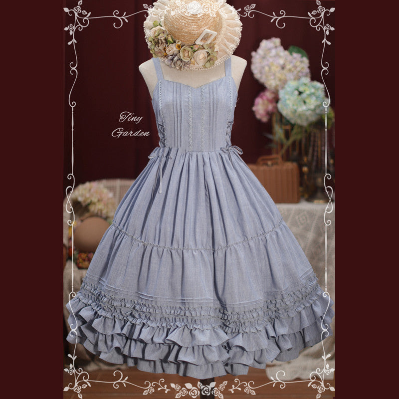 Tiny Garden - Garden Dance 2.0 - Elegant Lolita JSK Dress, Side Lace-Up