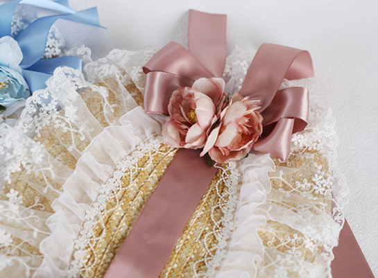 Xiaogui - Sweetie Zhi Fan - Country Lolita Lace French Straw Hat