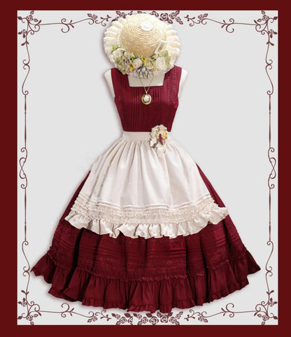 Tiny Garden - Nocturne Reminiscence - Elegant Lolita JSK Dress Multi-Wear Apron Dress Set
