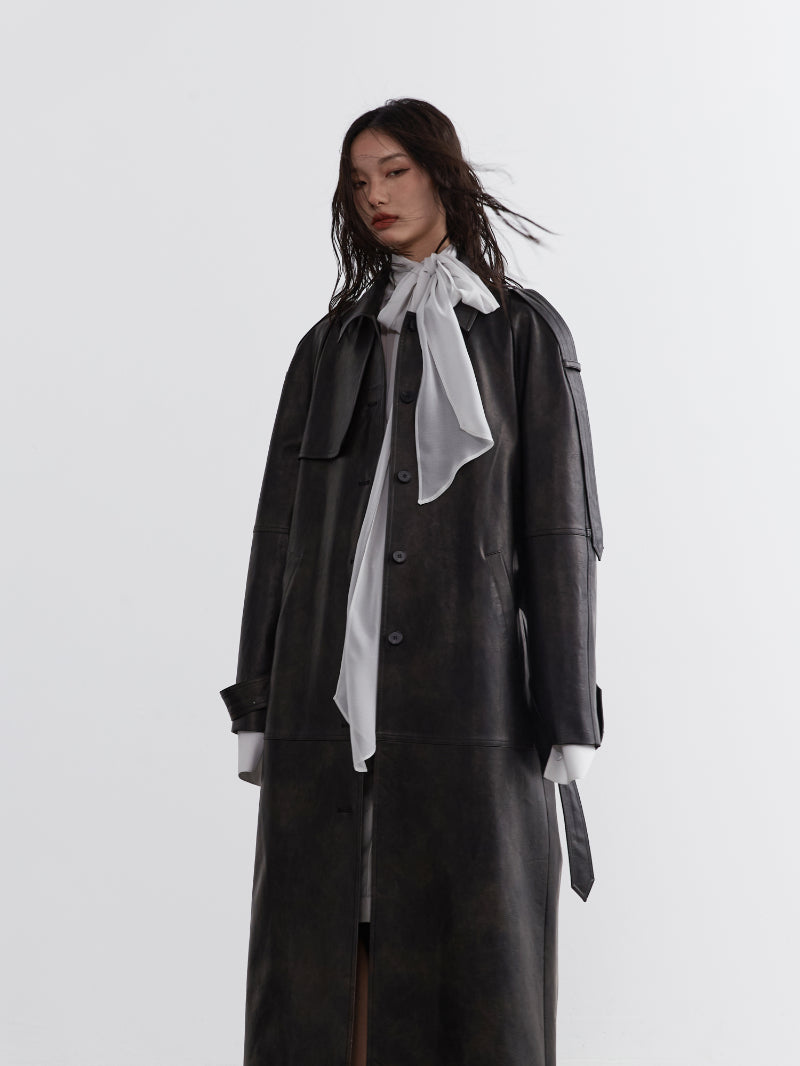 Laether Cool Belt Nichi Long-Coat