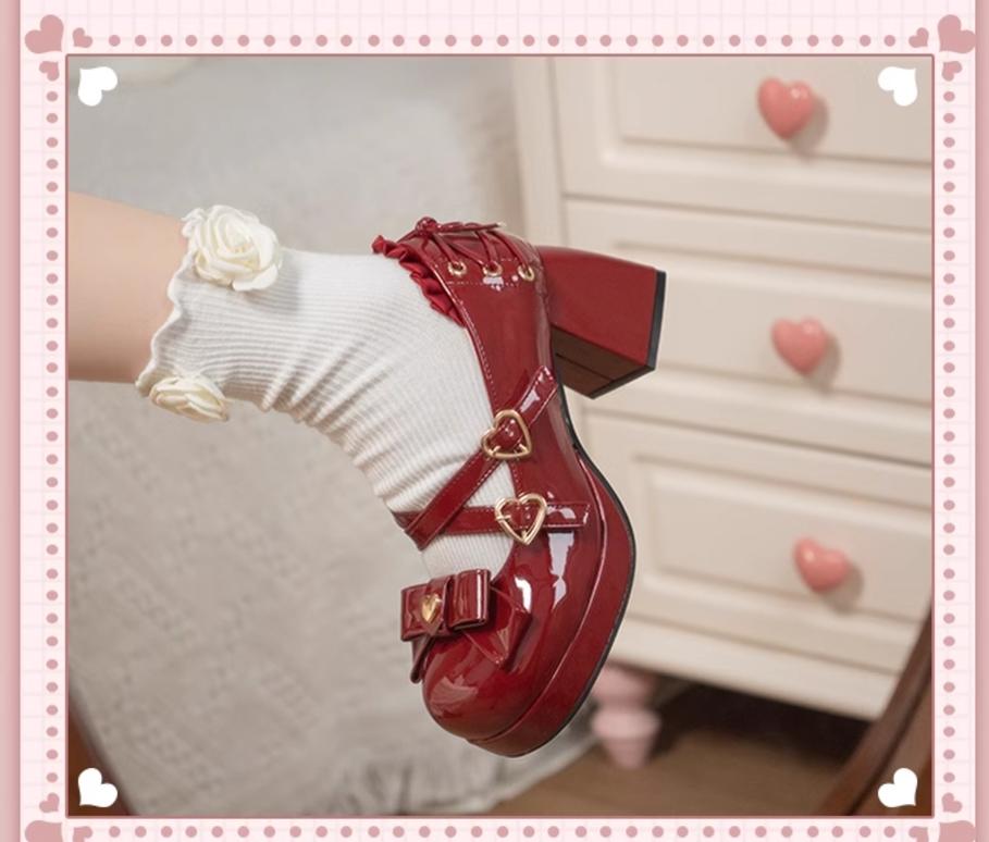 Milk Bun Bunny - Sweet Lolita High Heel Bow Princess Lolita Shoes