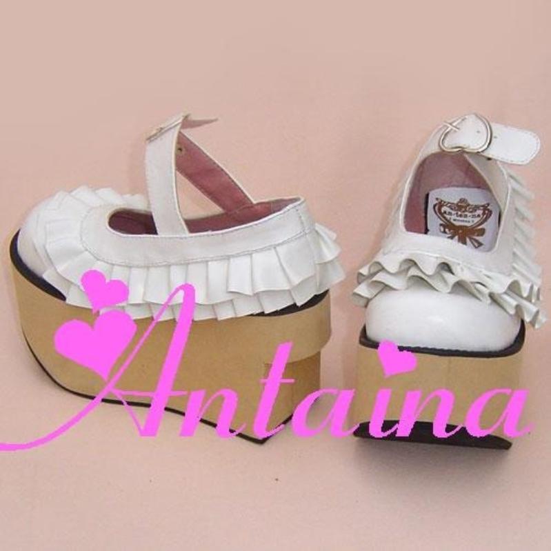 Antaina - Sweet Lolita Platform Shoes Lotus Leaf Edge Multicolor