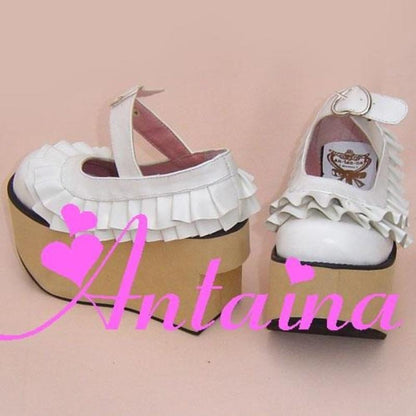 Antaina - Sweet Lolita Platform Shoes Lotus Leaf Edge Multicolor