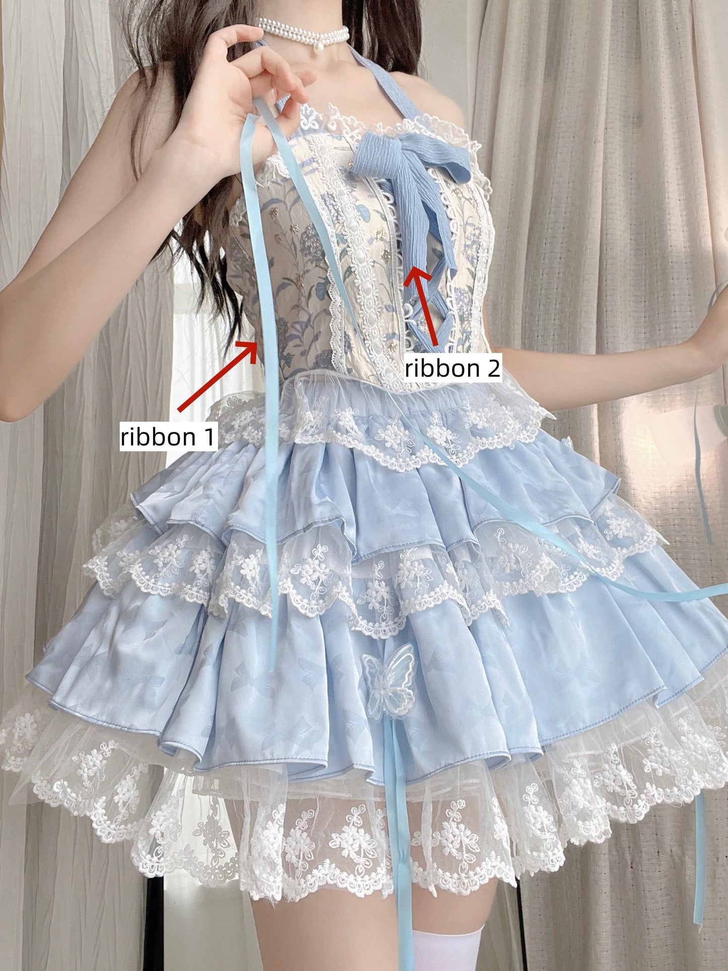 Qianmu - Endless Summer - Sweet Lolita Skirt Set with Ballet-Styled Bodice