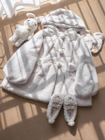 MIST - Cream Cheese - Winter Kawaii Lolita Overcoat Thickened Hooded Loose Outwear