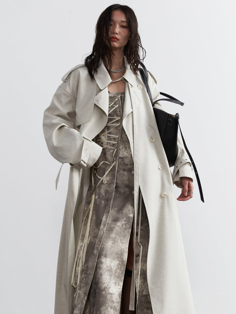 Classy Long Simple Spring Trench-Coat