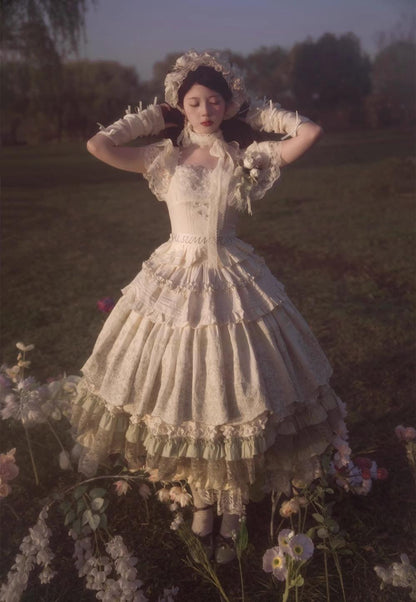 ZJstory - 14-line Poem Set - Classic Lolita Separate Dress Set Tiered Ruffles Skirt