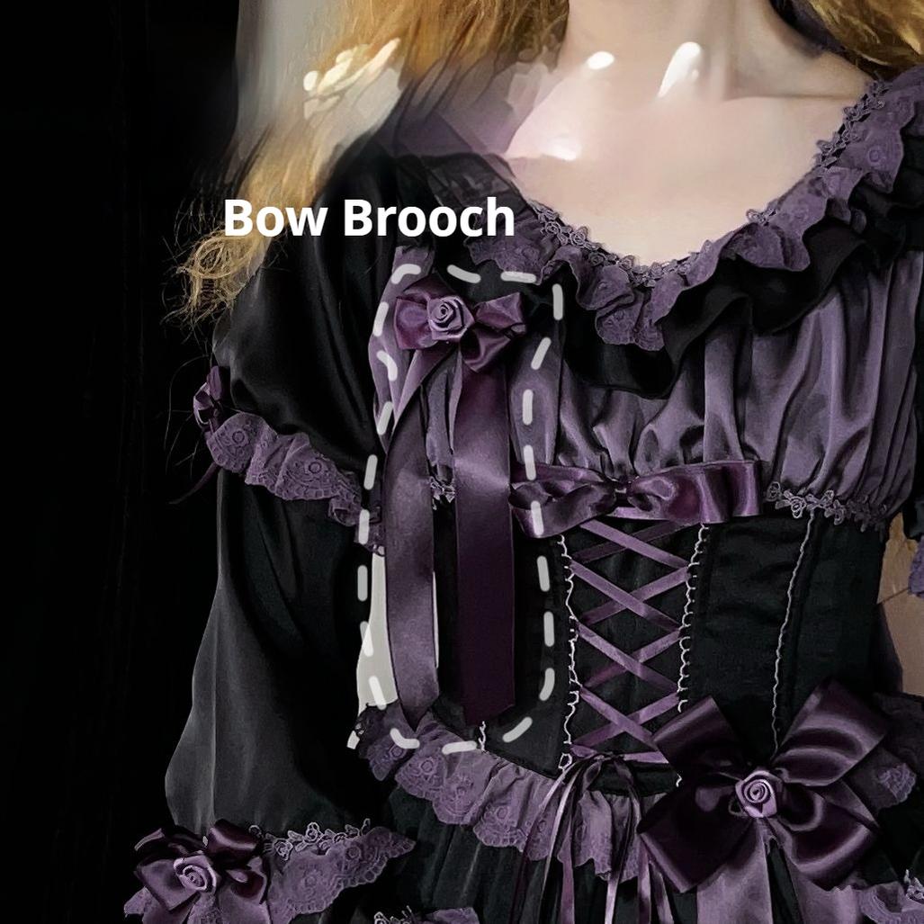 Uncle's Workshop - Stacked - Lolita Accessory Set Hairband Bow Trailing Brooch Choker