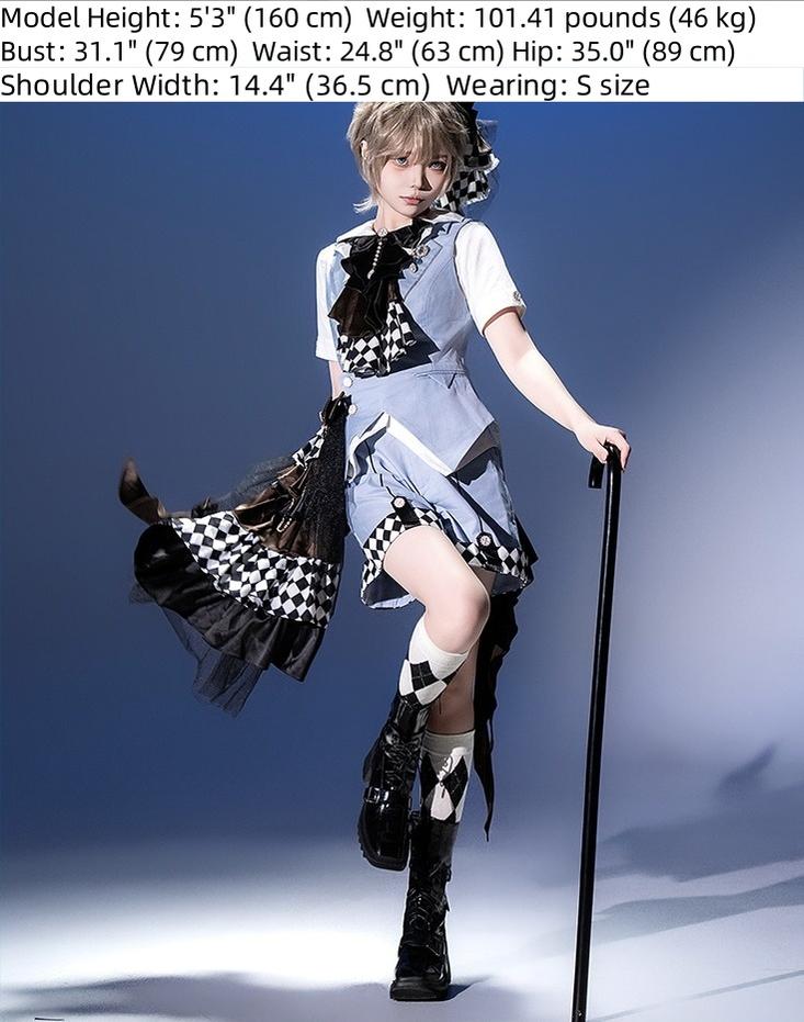 Forest Fluorescent Carps - The Judge's Game - Light Blue Ouji Lolita Shorts, Short Sleeve Shirt