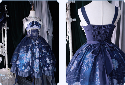 YingLuoFu - Original Elegant Lolita Blue Lolita JSK