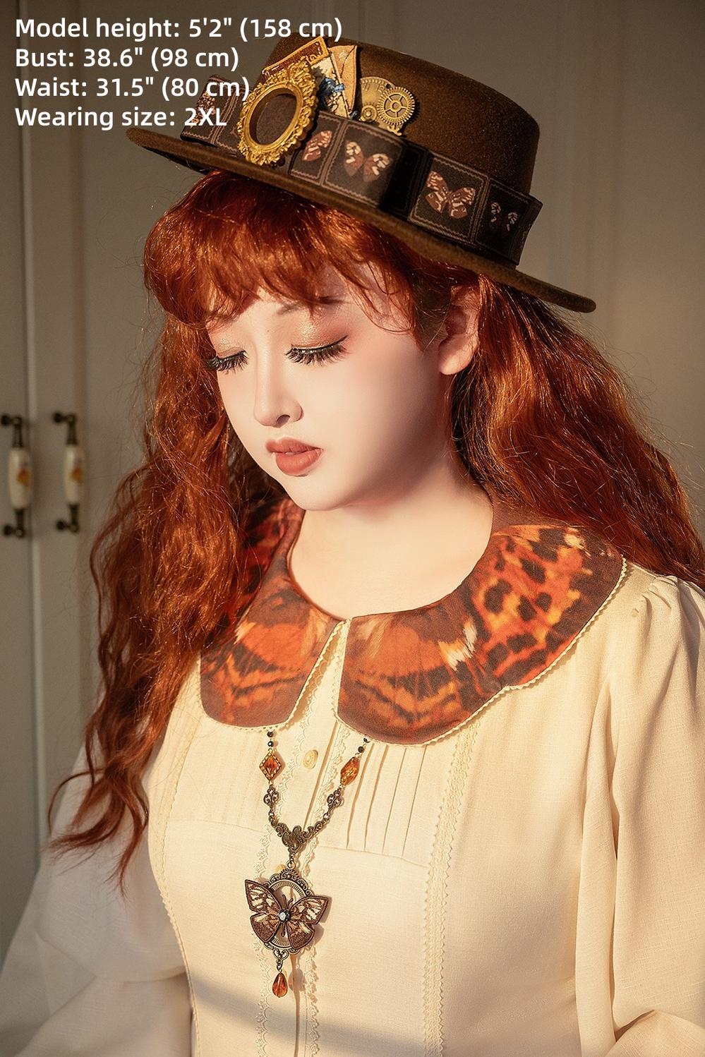 Miss Point - German Bookshelf - Classic Lolita Blouse, Butterfly-Shaped Collar
