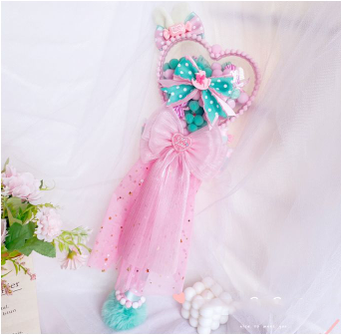 Sweetheart Endless - Sweet Lolita Fairy Wand Handmade Multicolor Heart Shaped