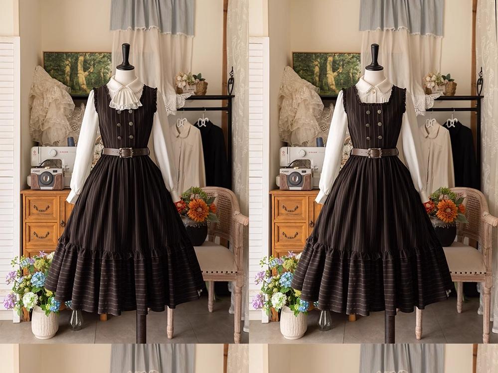 Forest Wardrobe - Little Manor - Classical Lolita JSK Dress & Long Sleeve Blouse