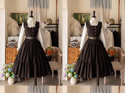 Forest Wardrobe - Little Manor - Classical Lolita JSK Dress & Long Sleeve Blouse