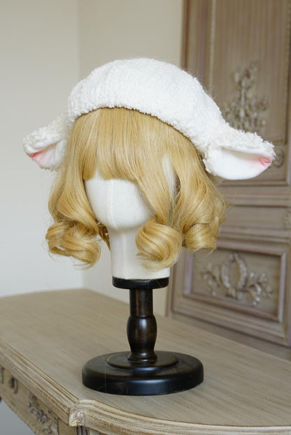MAID - Kawaii Lolita Berets Sheep Ear Handmade Fleece Headwear