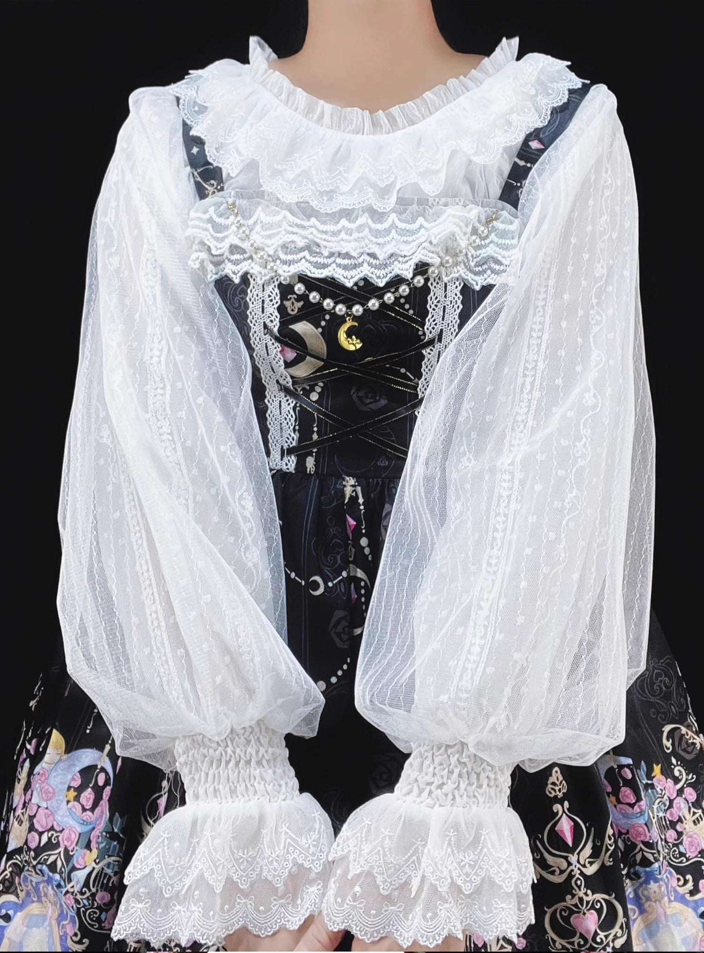 DMFS - Long Sleeve Lolita Shirt Gauze Blouse Mutton Sleeves