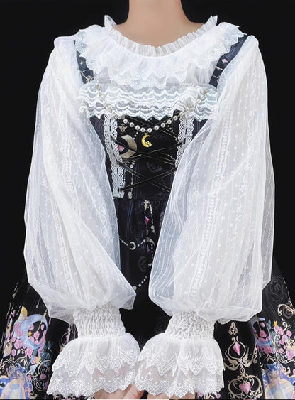 DMFS - Long Sleeve Lolita Shirt Gauze Blouse Mutton Sleeves