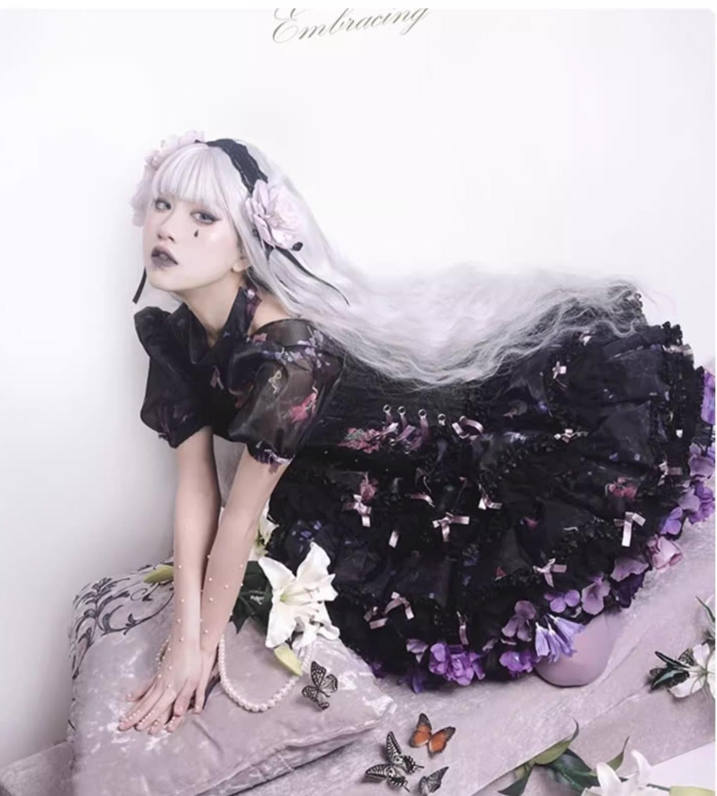 Sky Rabbit - Floral Lolita Petticoat with Detachable Trim
