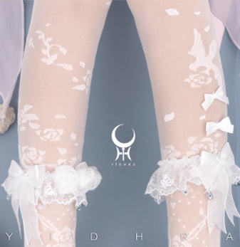 Yidhra - Nightingale and Rose - Elegant Lolita Stereo Flower Thin Tights