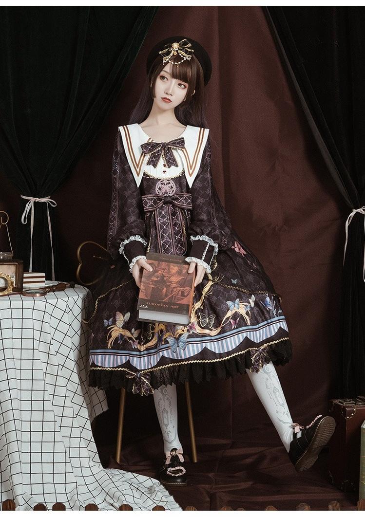 OCELOT - Classic Lolita OP Sailor Collar Elegant Lolita Dress