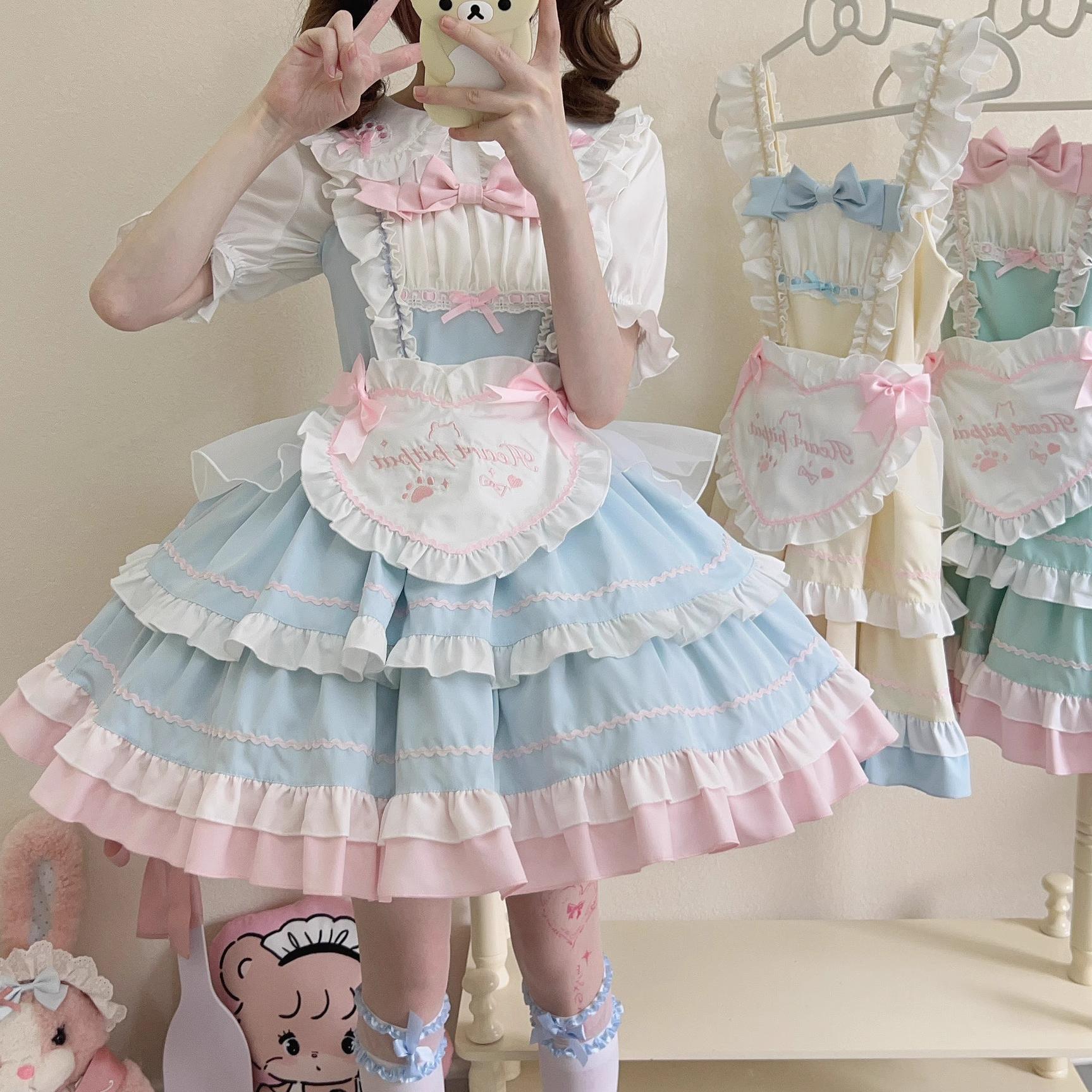 Sugar Girl - Cat Ear Tale - Sweet Lolita Jumper Dress Suspender Dress