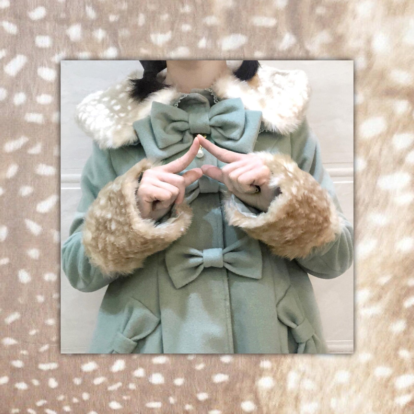 Unideer - Winter Lolita Coat Wool Bow Overcoat