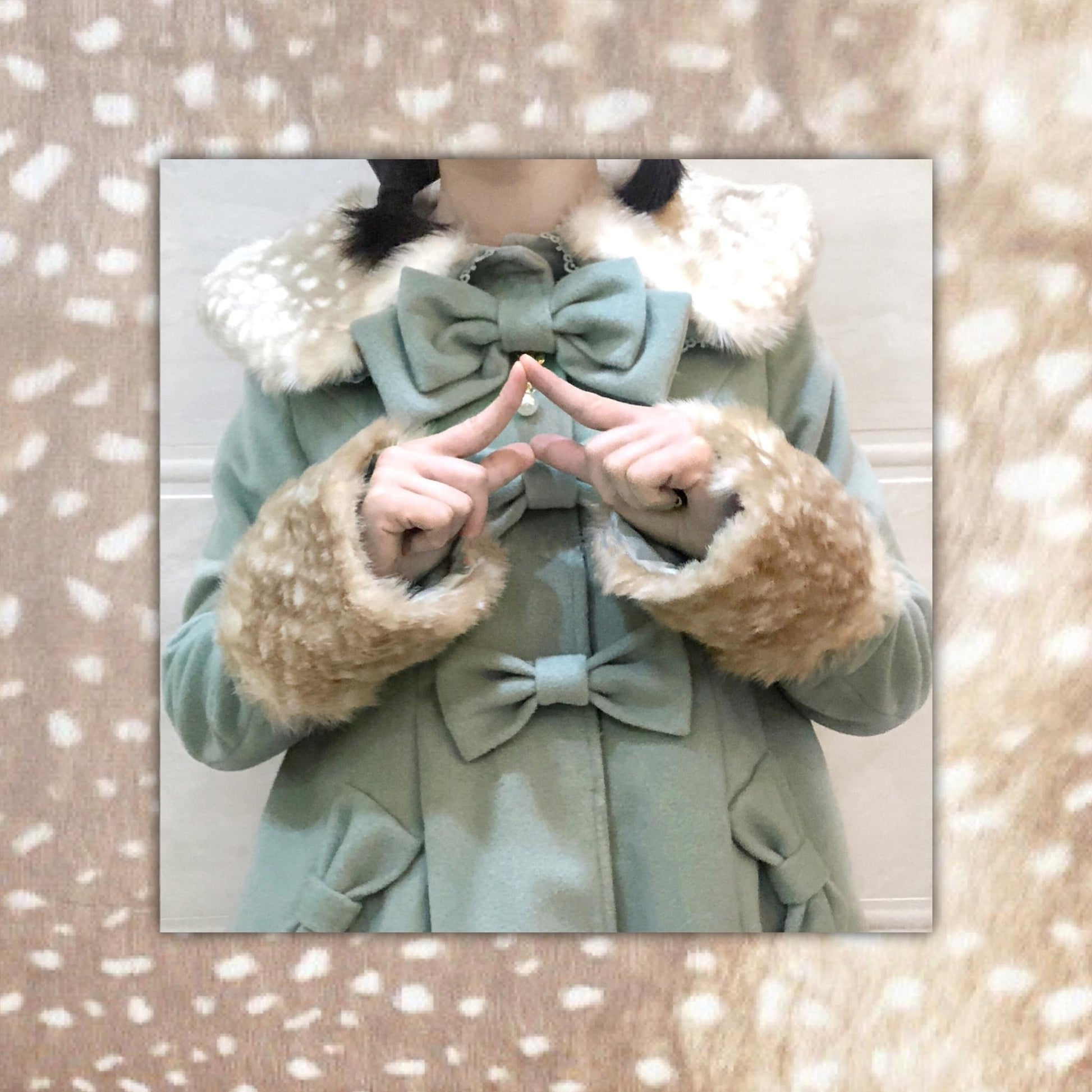 Unideer - Winter Lolita Coat Wool Bow Overcoat