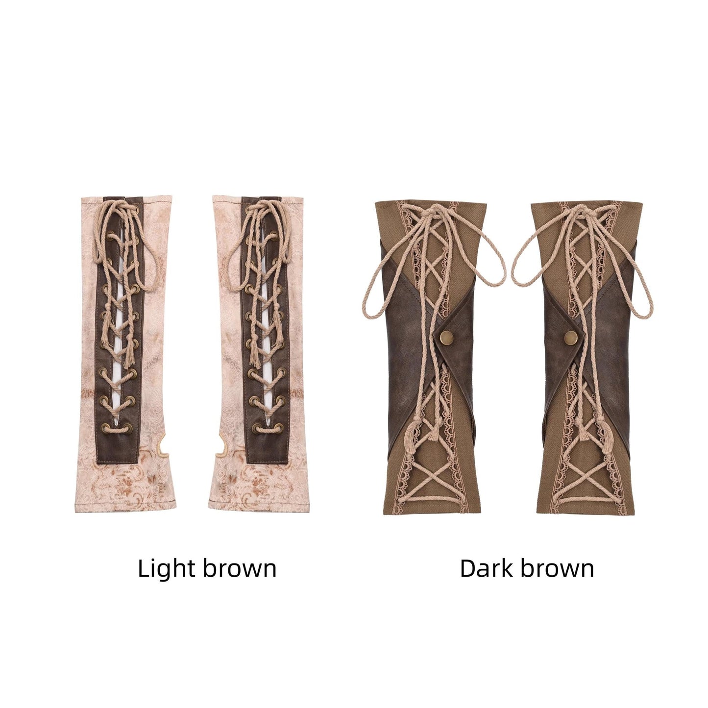 Broken Bone - Retro Lolita PU Cuffs Cross Straps Sleeves