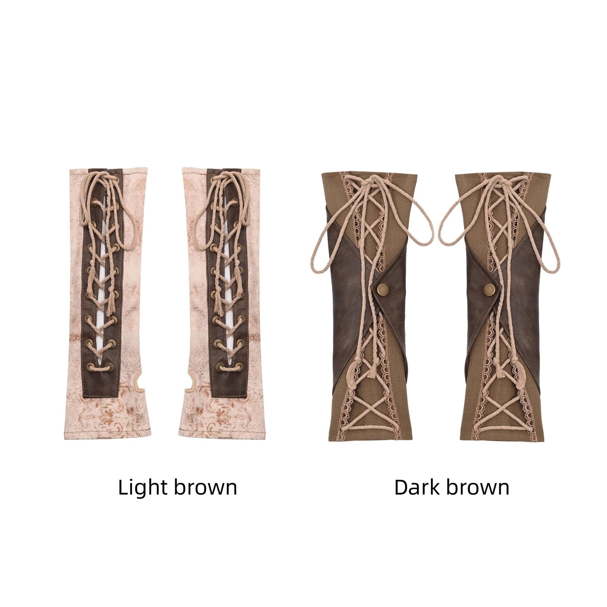 Broken Bone - Retro Lolita PU Cuffs Cross Straps Sleeves