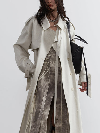 Classy Long Simple Spring Trench-Coat