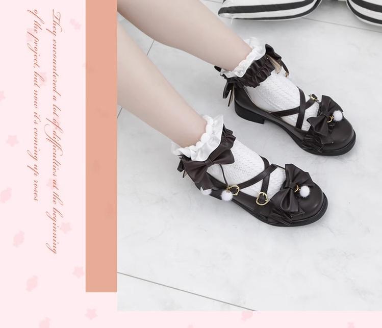 Fairy Godmothe - Preppy Style Flat Shoes Mid Heel Round Toe Lolita Shoes
