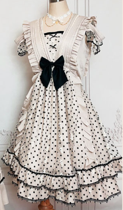 Cat-Romance - Coconut Milk Boo Boo - Elegant Lolita Polka Dot OP