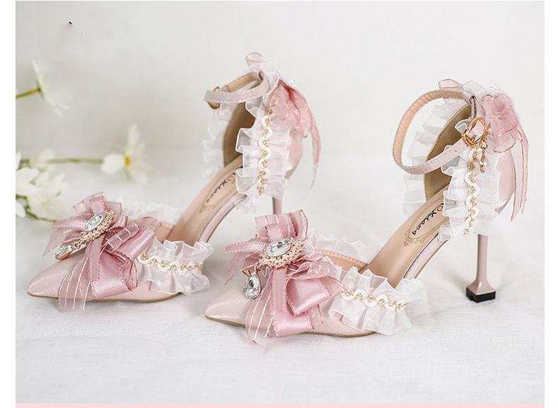 Xiaogui - Wedding Lolita Pointed Toe High Heels Shoes