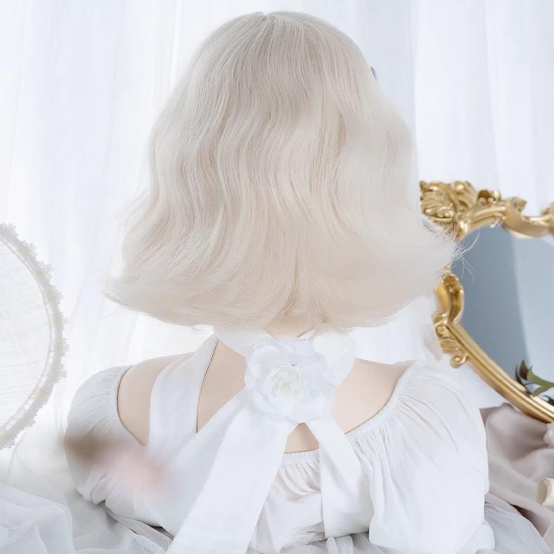 Alicegarden - Sweet Lolita Wigs Short Curly Platinum Color Wigs