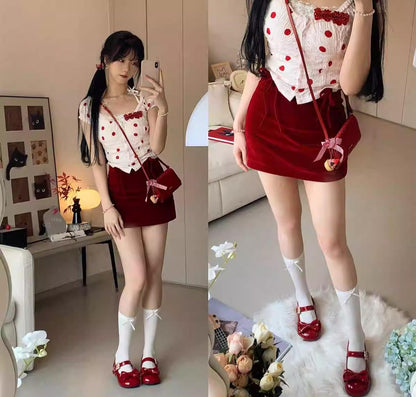 Sheep Puff - Hug Bear - Sweet Lolita Heel Shoes Bear Metal Buckle Bow Shoes