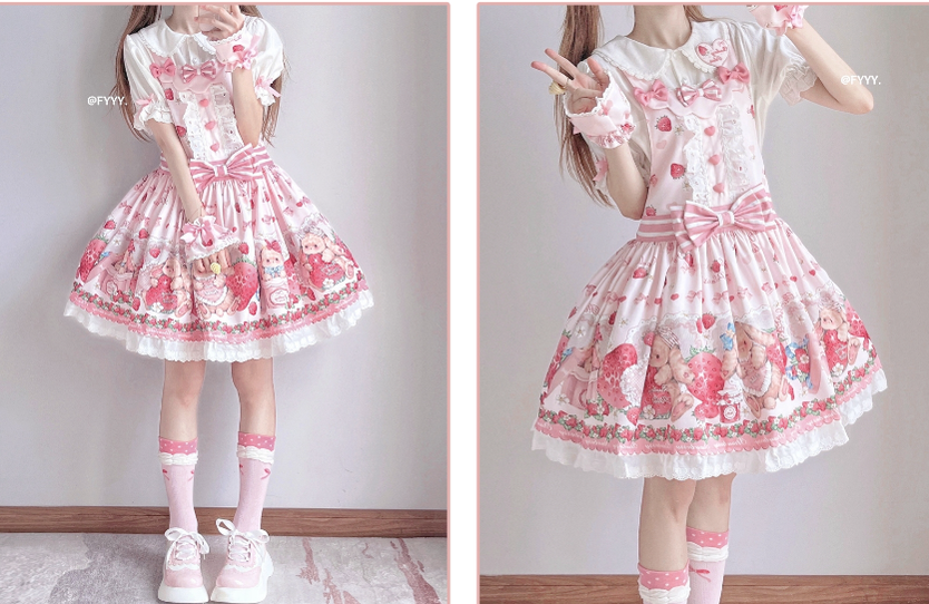 Polaris Lolita - Rabbit Berry Gift Box - Sweet Lolita Salopette and Dress Set