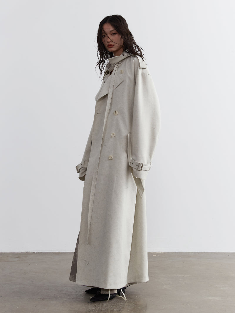 Classy Long Simple Spring Trench-Coat