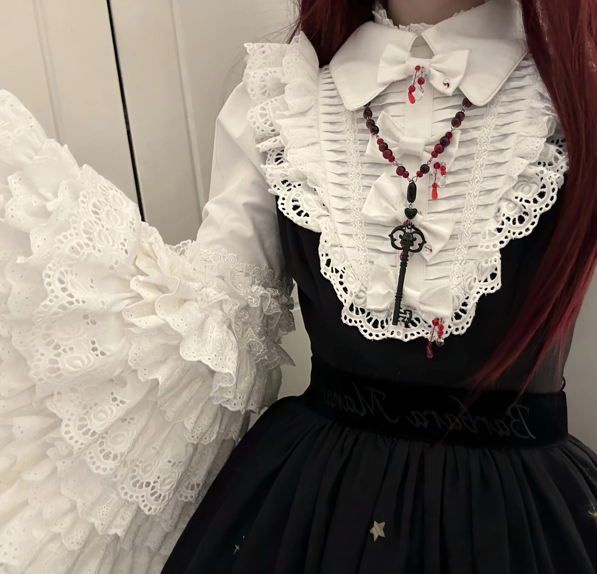 Dark Circle Clinic - Barbara Manor Night - Gothic Lolita JSK Pleated Floral Print Lolita Dress