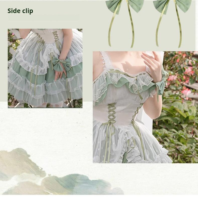 Daydream Whisper - Toting Basil - Wedding Lolita Dress Accessories Bolero Necklace Cuffs Side Clip