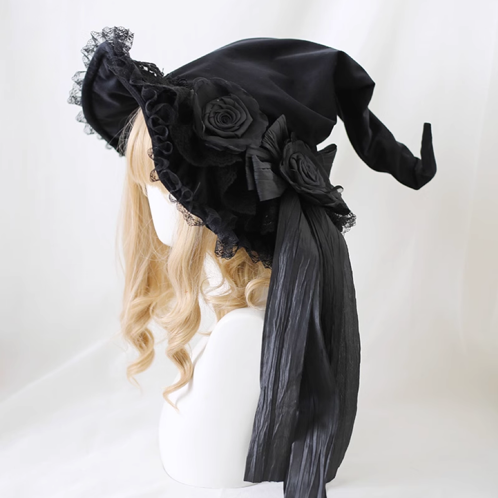 Xiaogui - Halloween Gothic Lolita Witch Hat Bow Velvet BNT