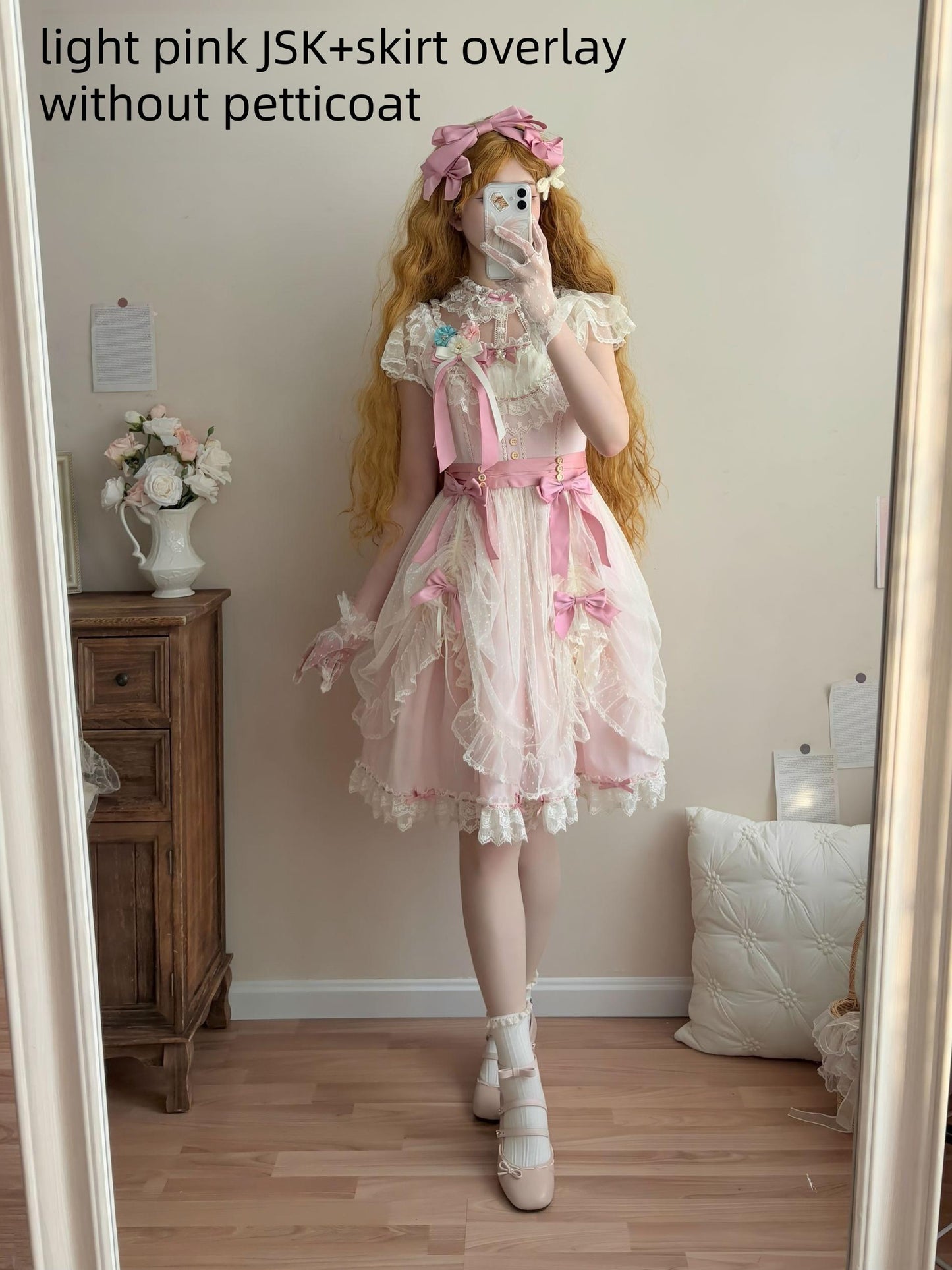 Uncle's Workshop - Fluttering Cherry Spring Strings - Cotton Sweet Lolita JSK Dress