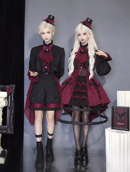 CastleToo - Evil Twins - Ouji Lolita Vest Shorts Skirt Set