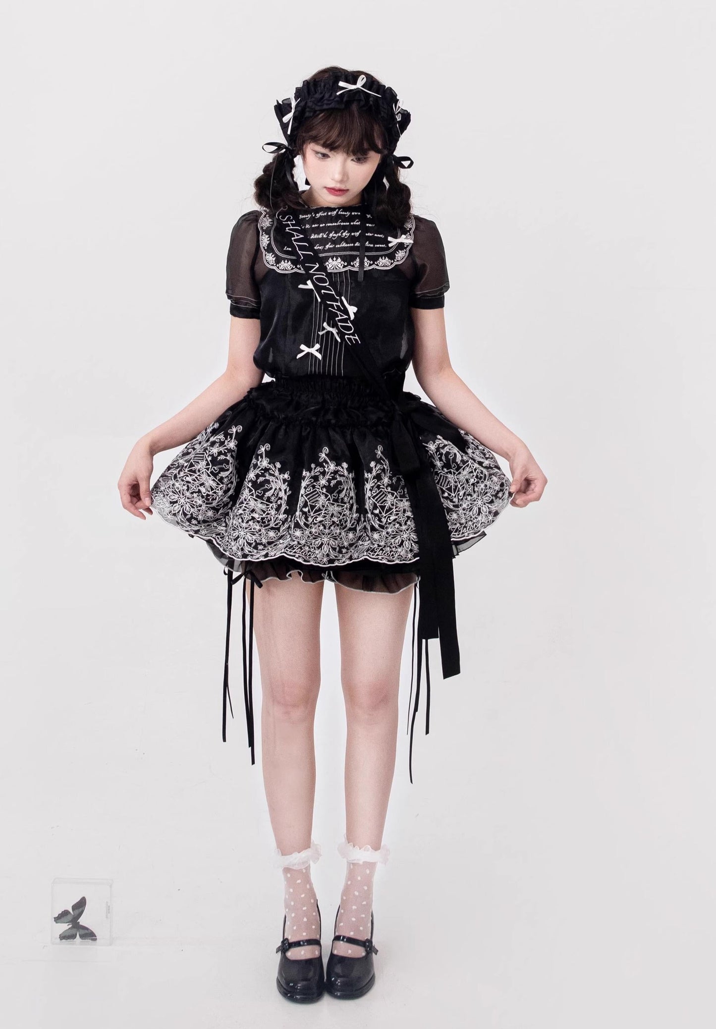 ZJstory - Sonnet Summer - Sweet Lolita Dress Set Embroidery Shirt Tiered Jumper Dress
