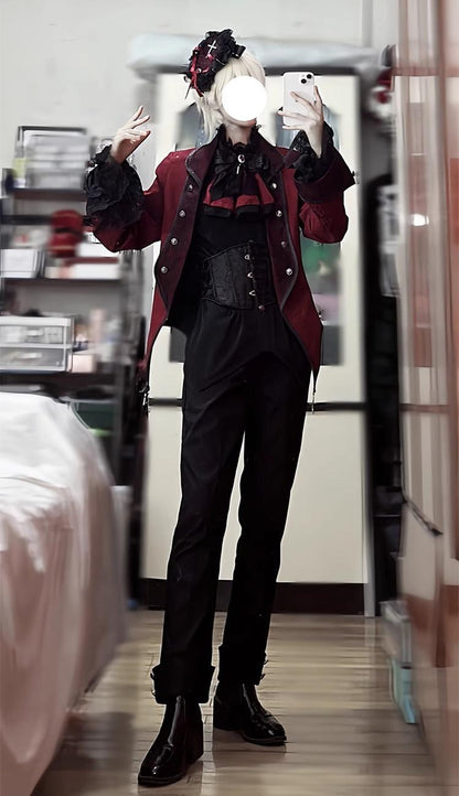 CastleToo - Coffin of Pilgrimage - Medieval European Ouji Lolita Shirt & Pants Suit