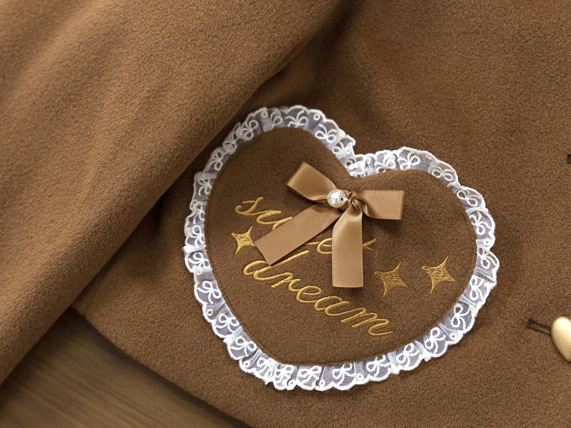 Dream Magic Box - Milk Puff - Winter Fleece-lined Sweet Lolita Coat, Detachable Collar